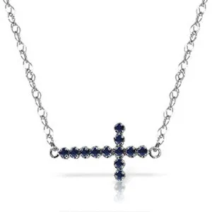 0.3 Carat 14K Solid White Gold Love Doesn't Take Offense Sapphire Necklace