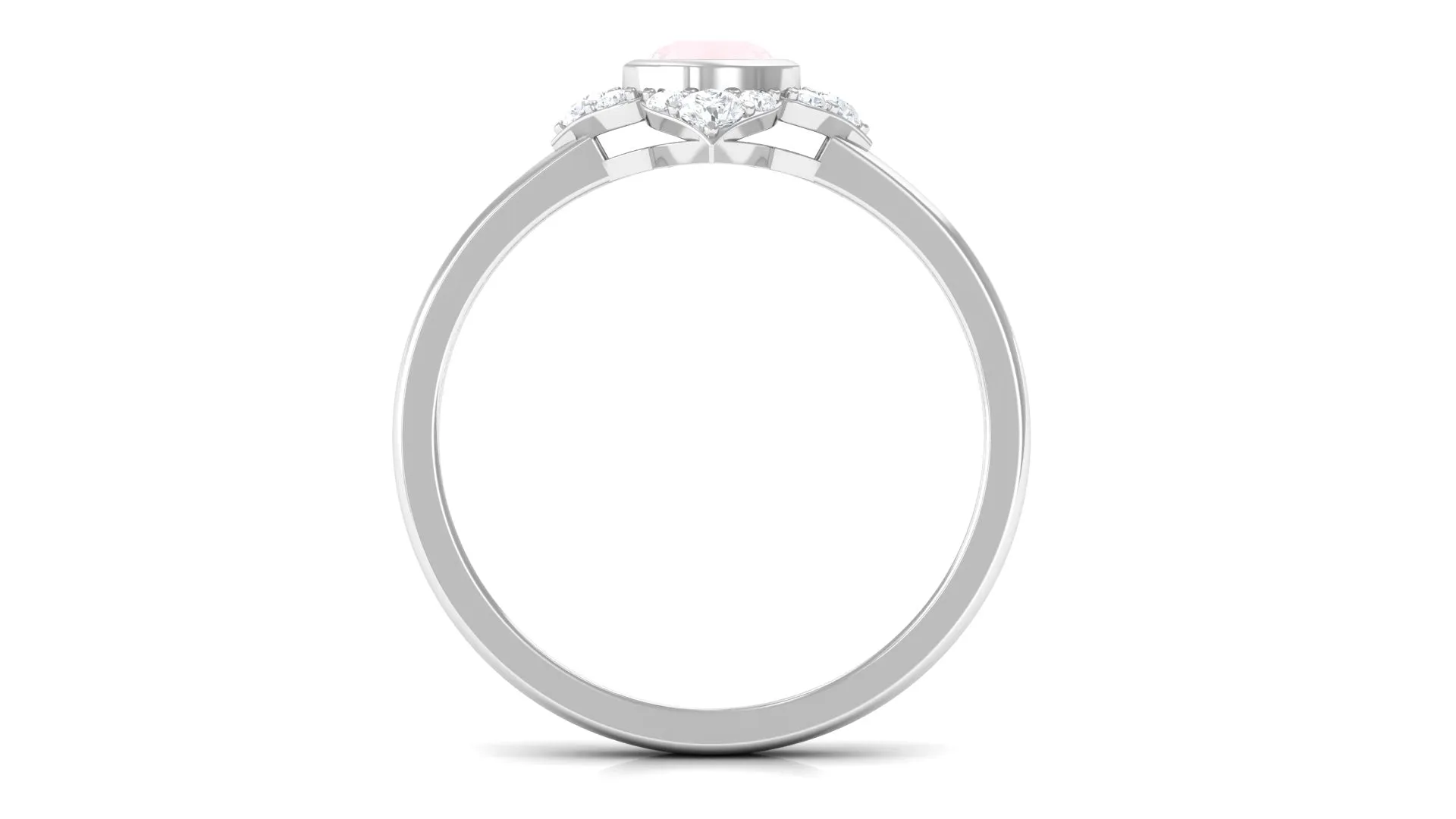 0.50 CT Elegant Rose Quartz Engagement Ring with Diamond