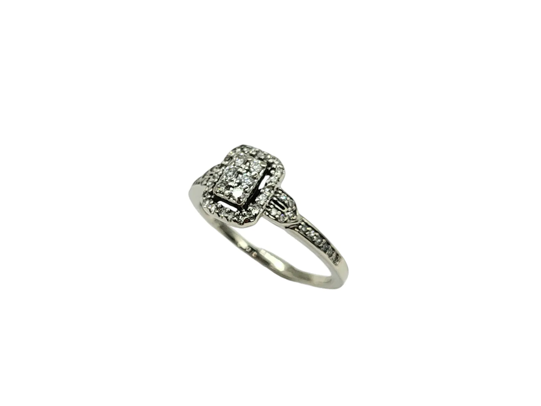 1/3 Carat Diamond Cluster Ring with Halo