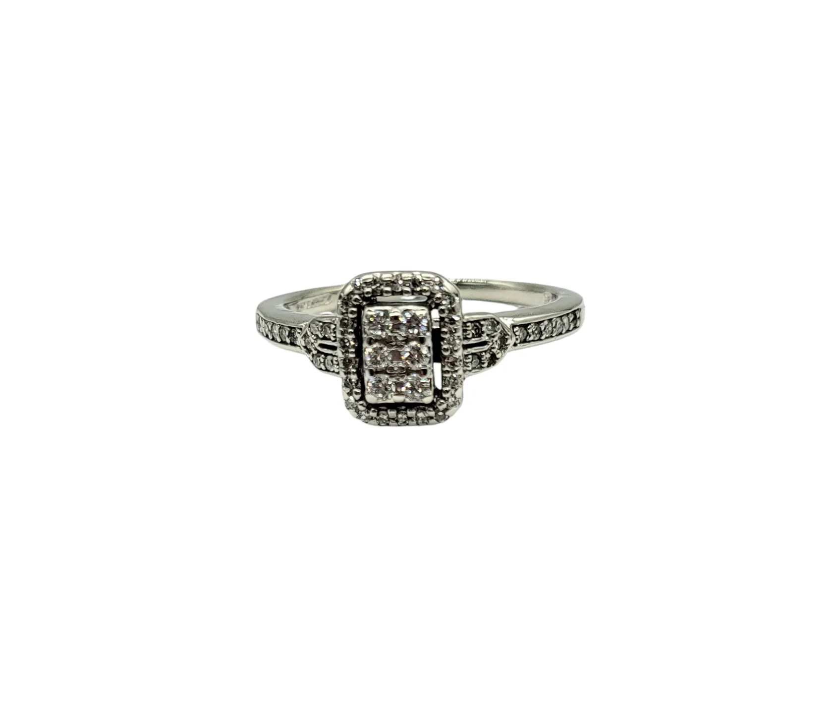 1/3 Carat Diamond Cluster Ring with Halo