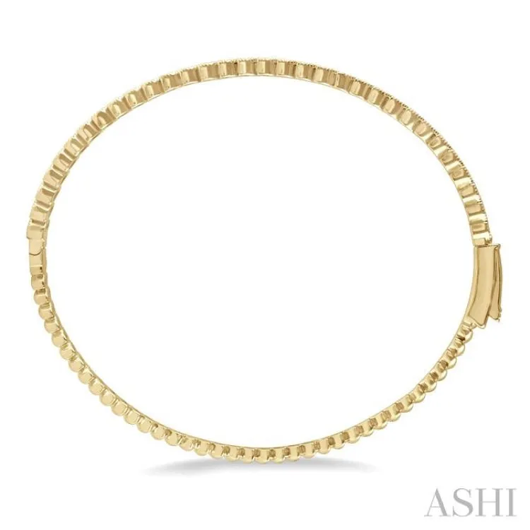 1/3 ctw Indented Marquise Mount Round Cut Diamond Stackable Bangle in 14K Yellow Gold