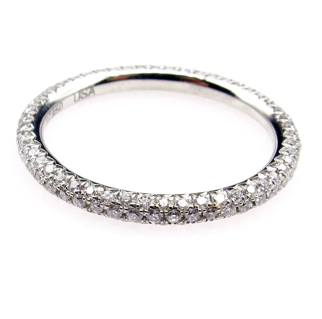 1.30ct Platinum 3 Row Pave Diamond Full Eternity WEDDING ANNIVERSARY Band Ring