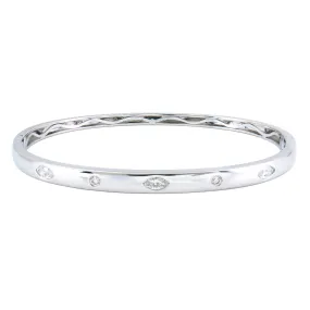 14k Gold & Fancy-Shape Diamond Bangle - 0.51ct