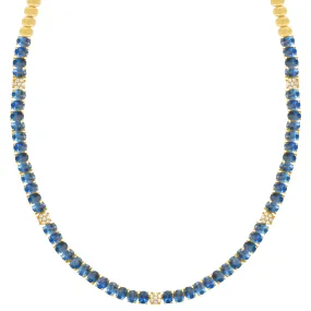 14K GOLD DIAMOND SAPPHIRE JACI TENNIS NECKLACE