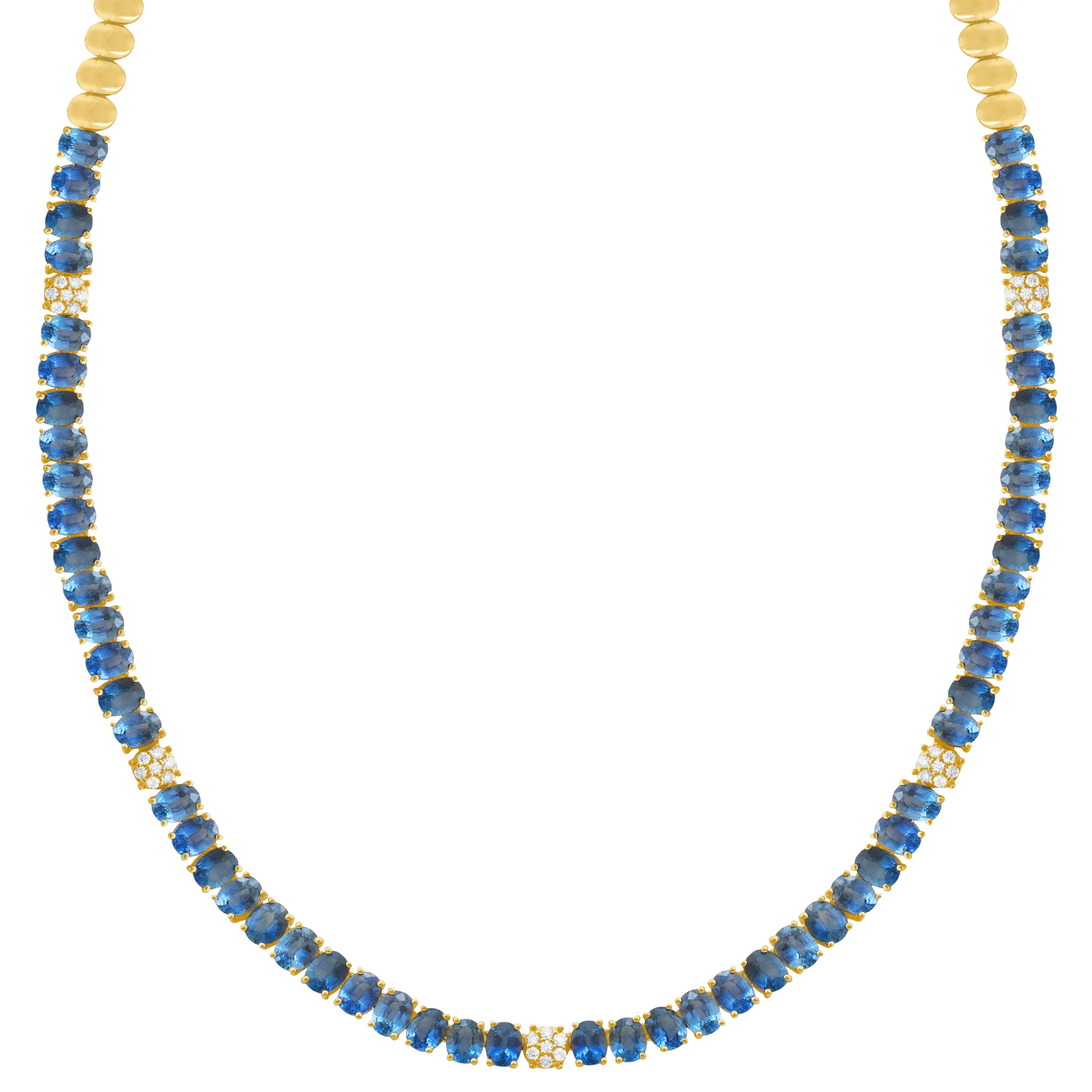 14K GOLD DIAMOND SAPPHIRE JACI TENNIS NECKLACE