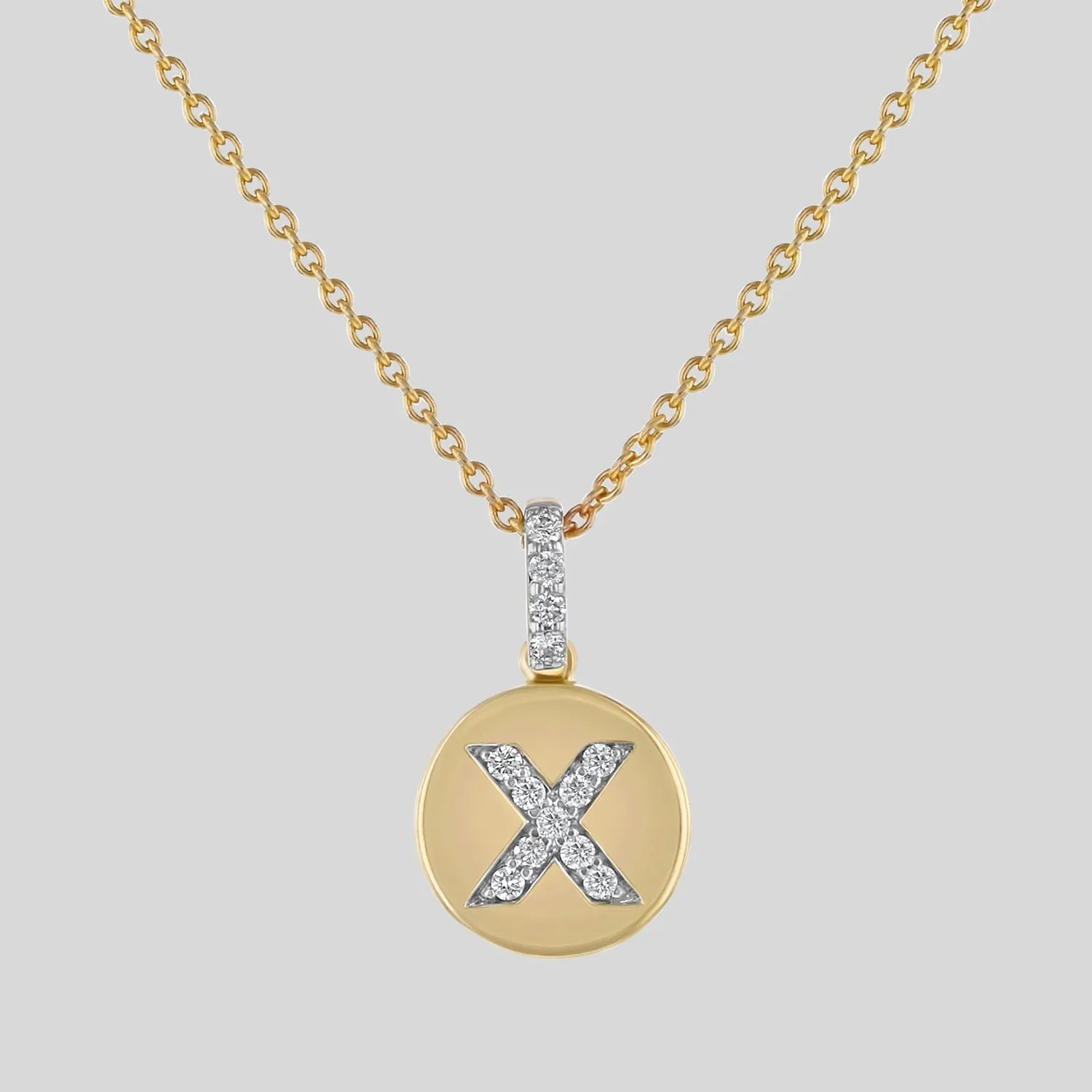 14K H-I/SI Diamond Initial Pendant Necklace