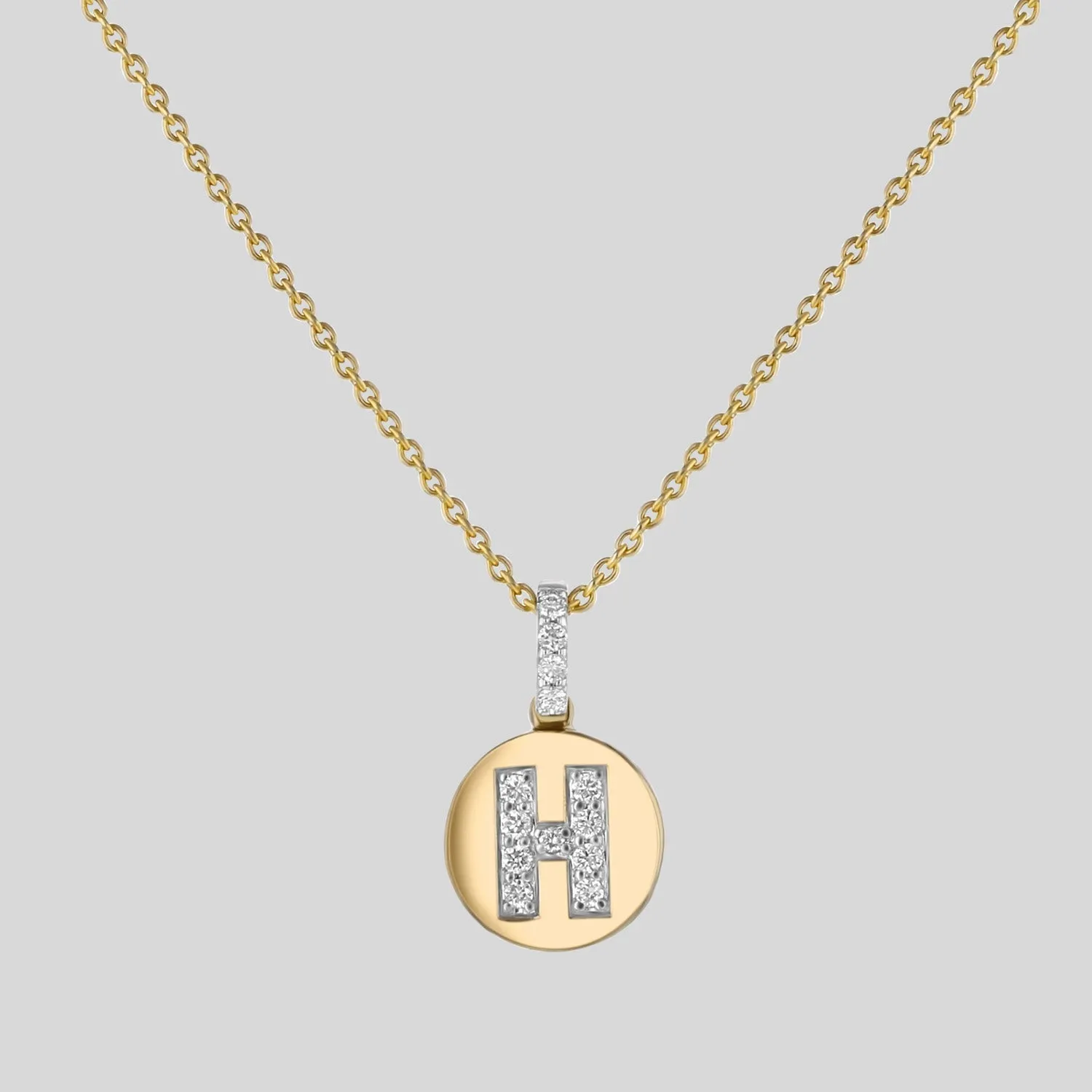 14K H-I/SI Diamond Initial Pendant Necklace