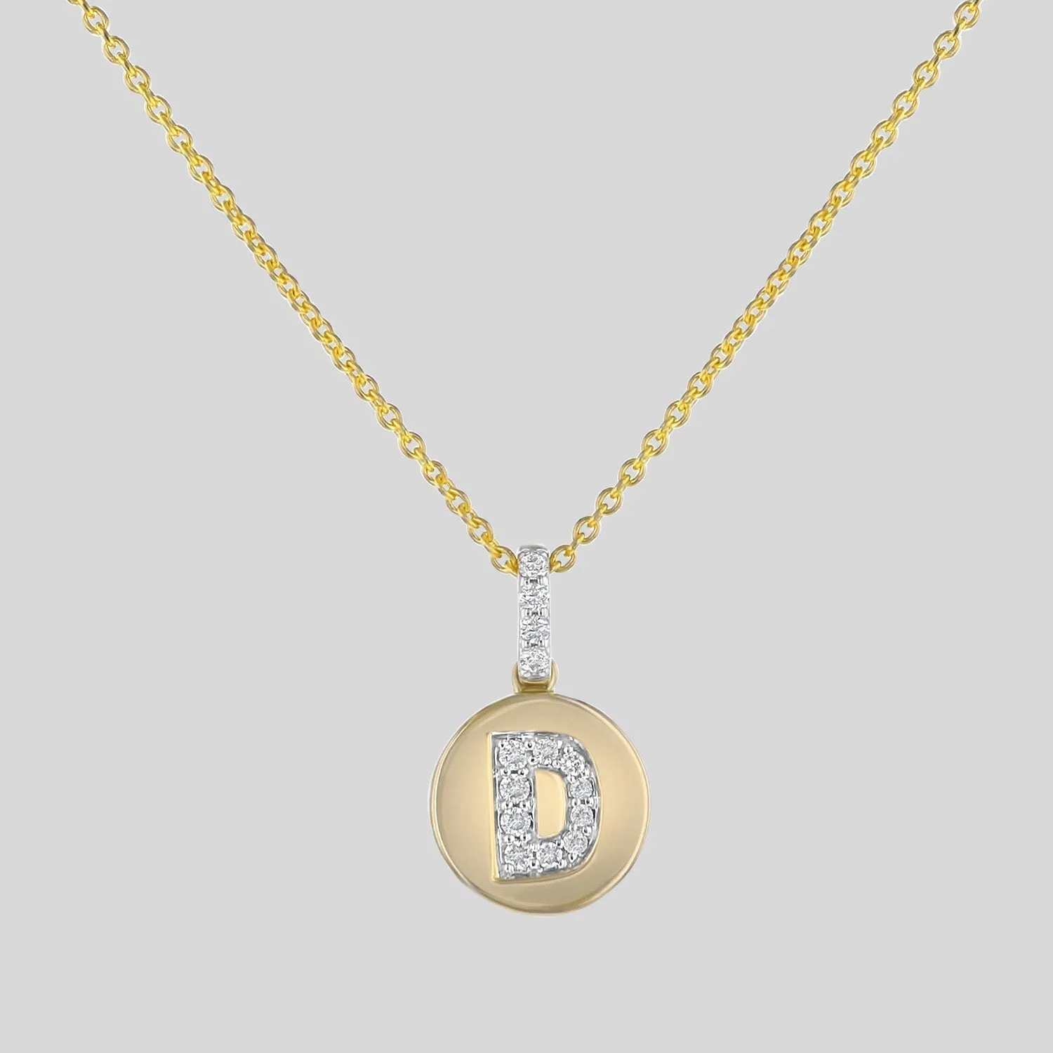 14K H-I/SI Diamond Initial Pendant Necklace