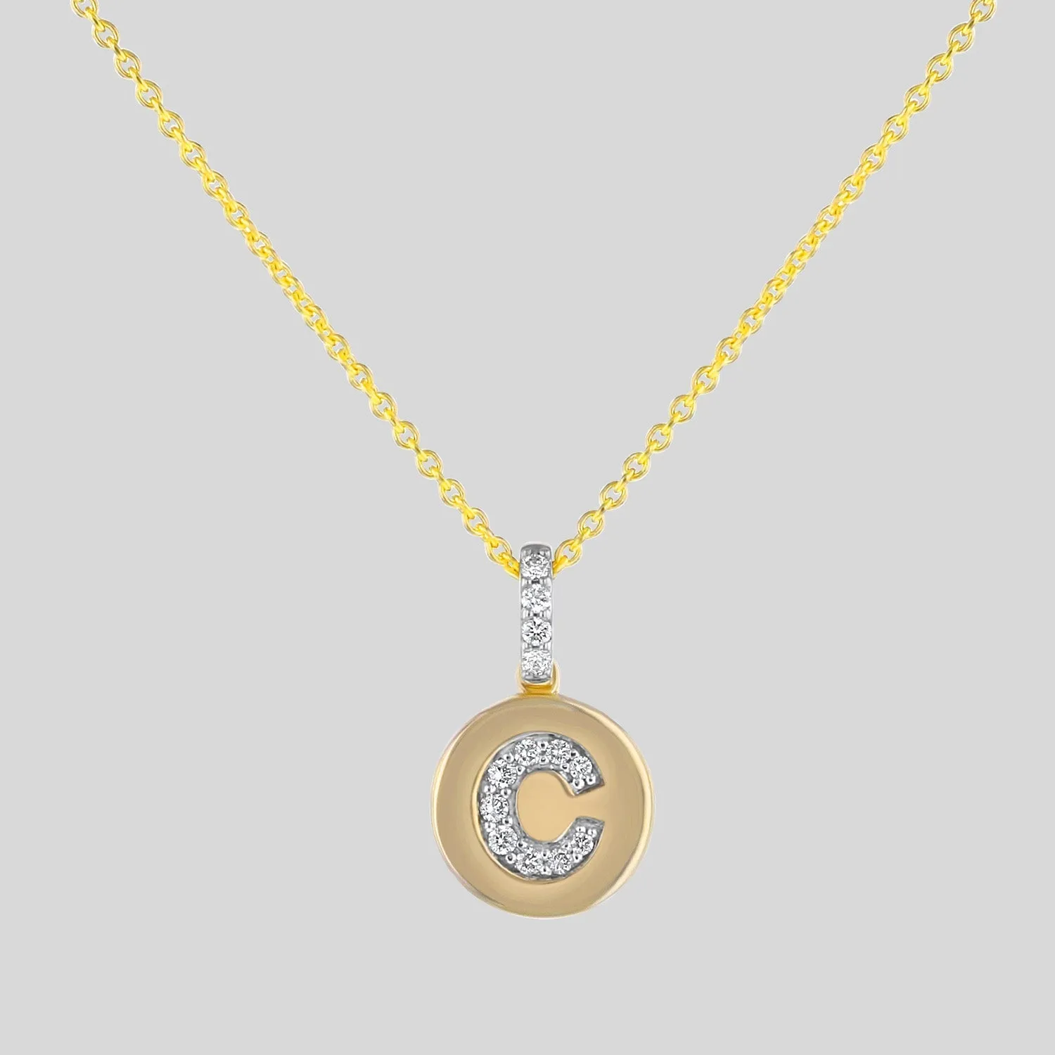 14K H-I/SI Diamond Initial Pendant Necklace