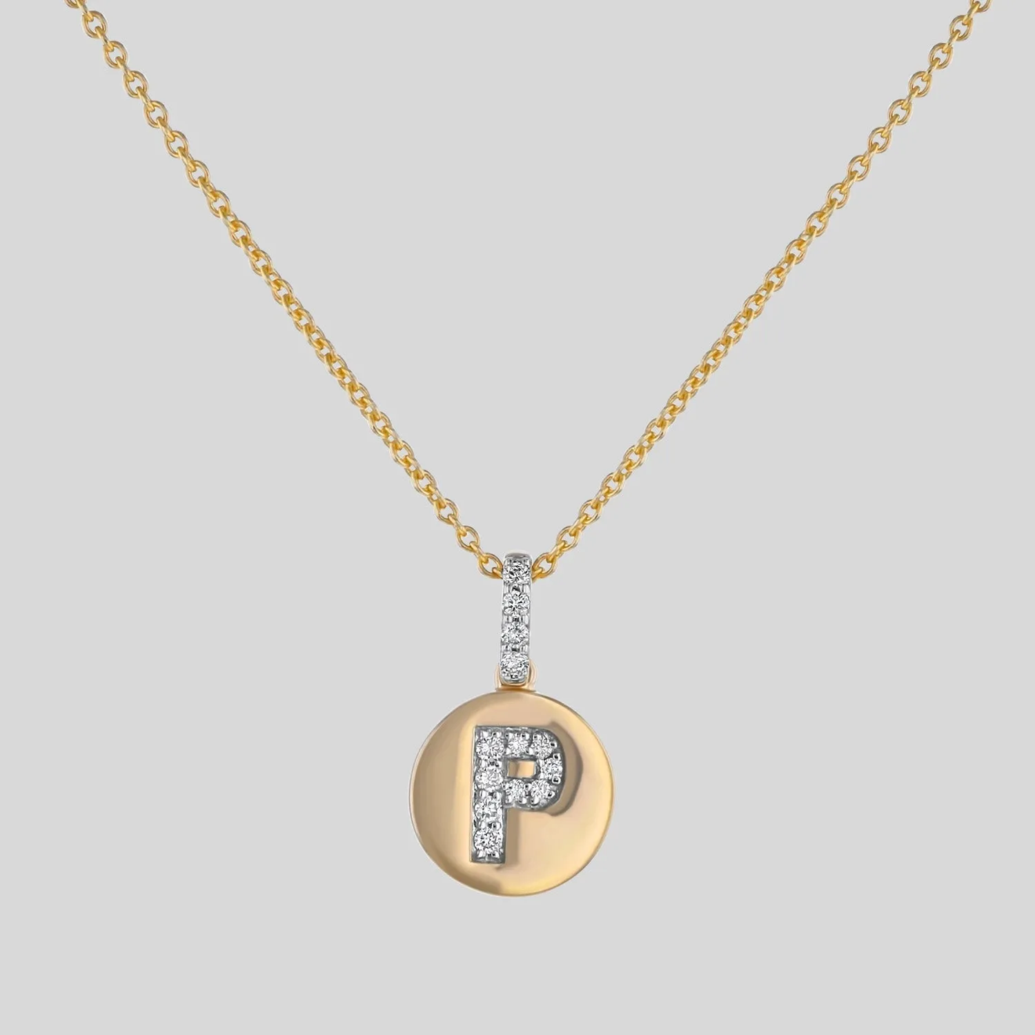 14K H-I/SI Diamond Initial Pendant Necklace