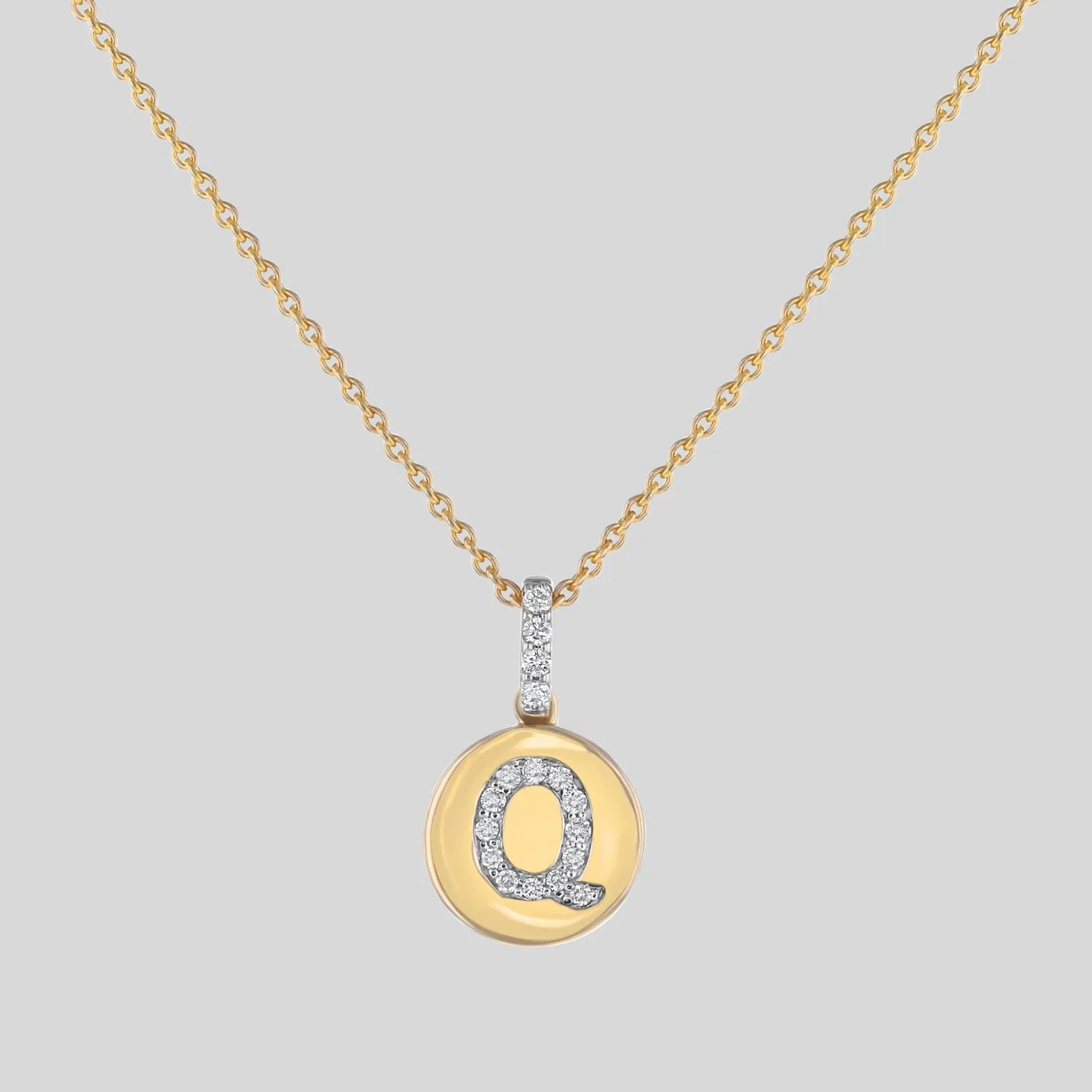 14K H-I/SI Diamond Initial Pendant Necklace