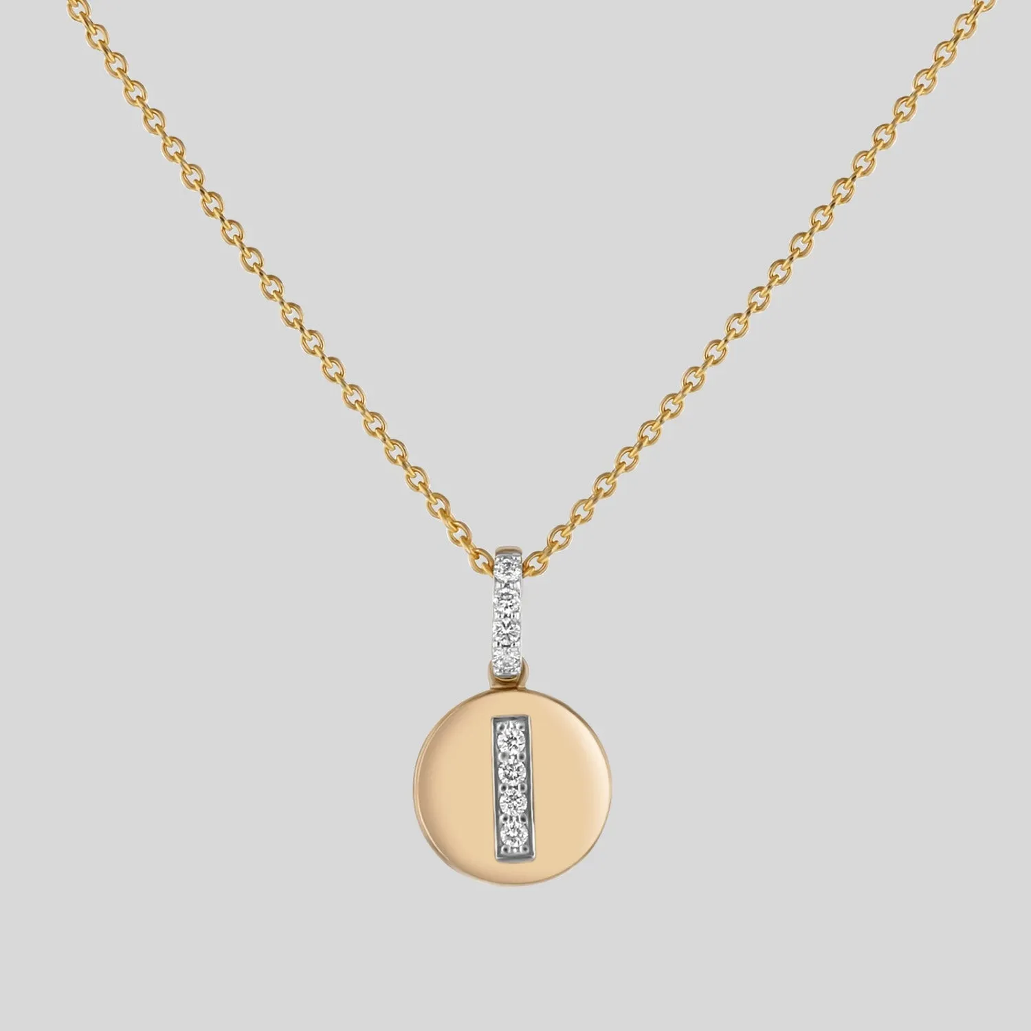 14K H-I/SI Diamond Initial Pendant Necklace