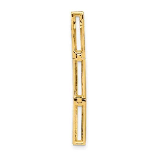 14k Rectangle Link Diamond Chain Slide Pendant