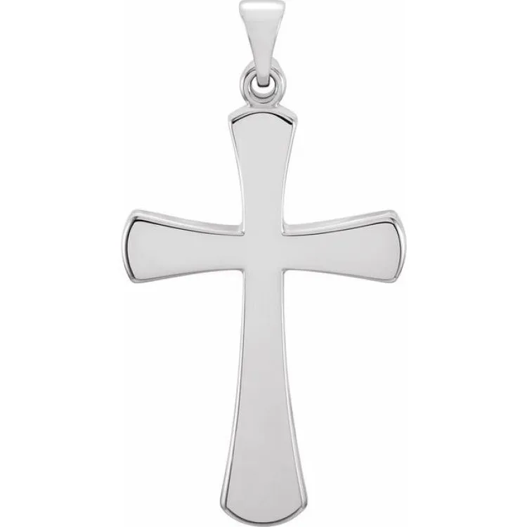 14K White 16.1x8 Cross Pendant