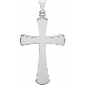 14K White 16.1x8 Cross Pendant