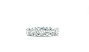 14k White Gold 5.95ctw Lab Grown Oval Diamond Eternity Band