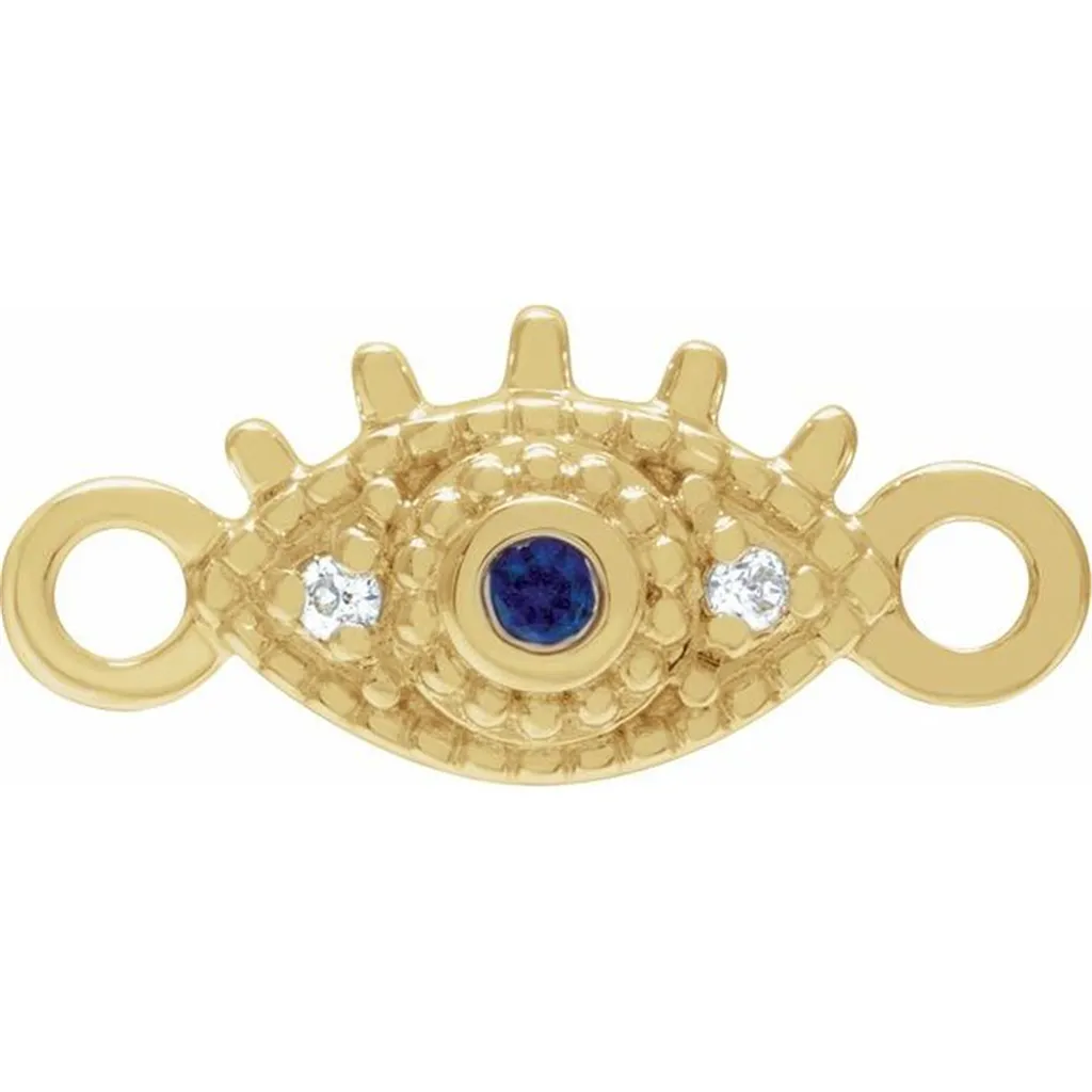 14K Yellow Gold .01ctw Petite Evil Eye Charm