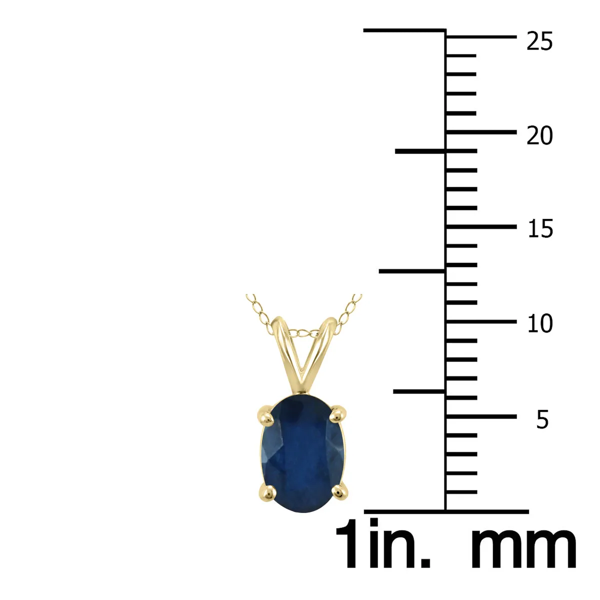 14K Yellow Gold 6X4Mm Oval Sapphire Pendant