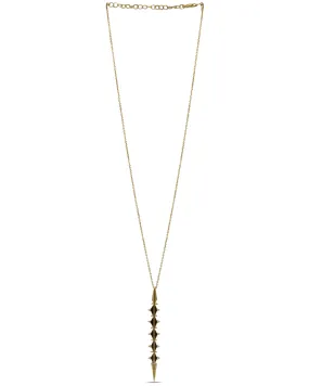 14k Yellow Gold Diamond Dagger Pendant Necklace