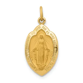 14k Yellow Gold Miraculous Medal Charm Pendant