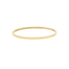 14K Yellow Gold Plain Square Tube Bangle