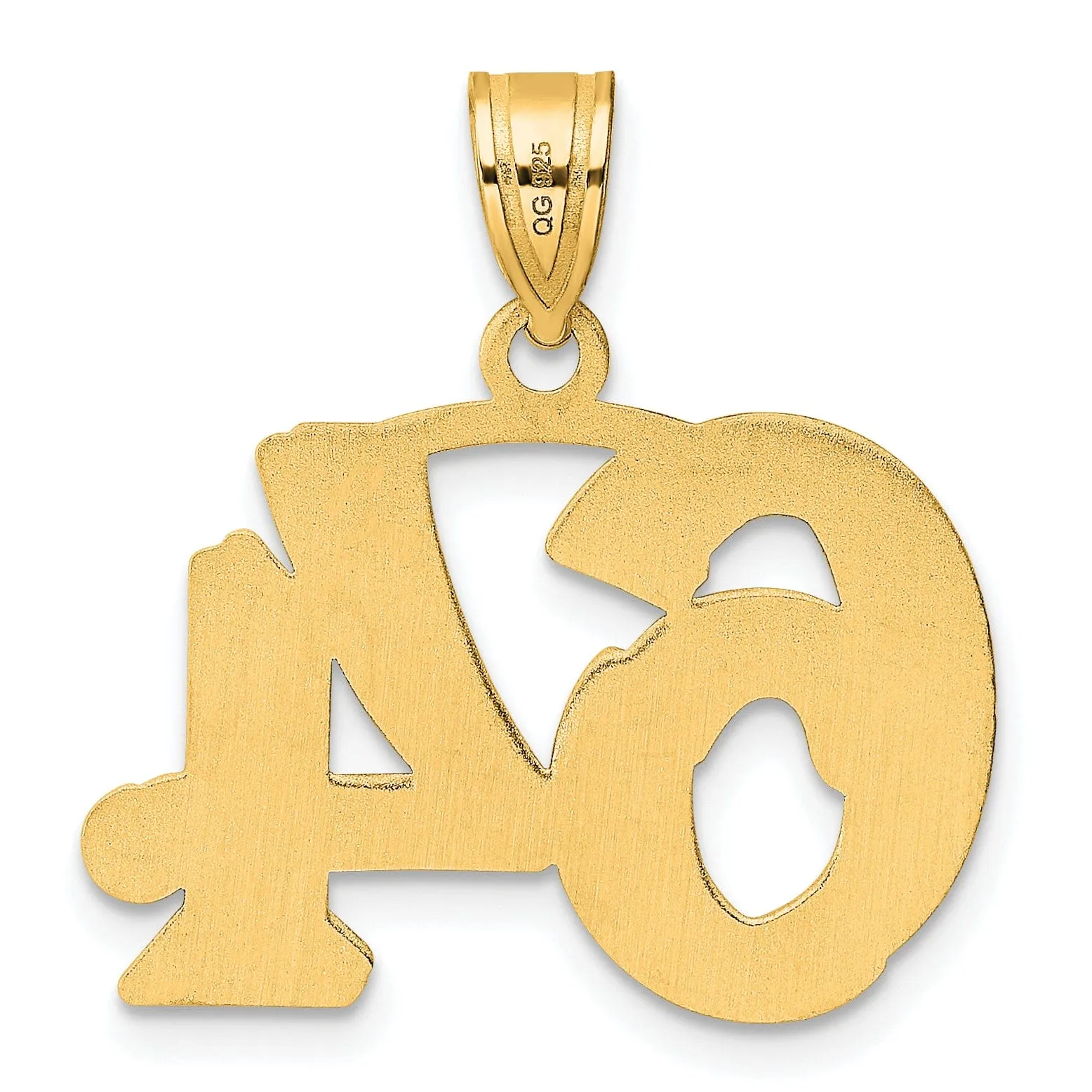 14k Yellow Gold Polished Etched Finish Number 64 Charm Pendant