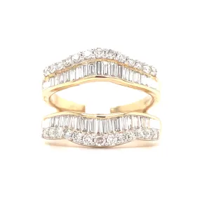 14KY Diamond Baguette Ring Guard w/ 1.0 ctw, Size 7