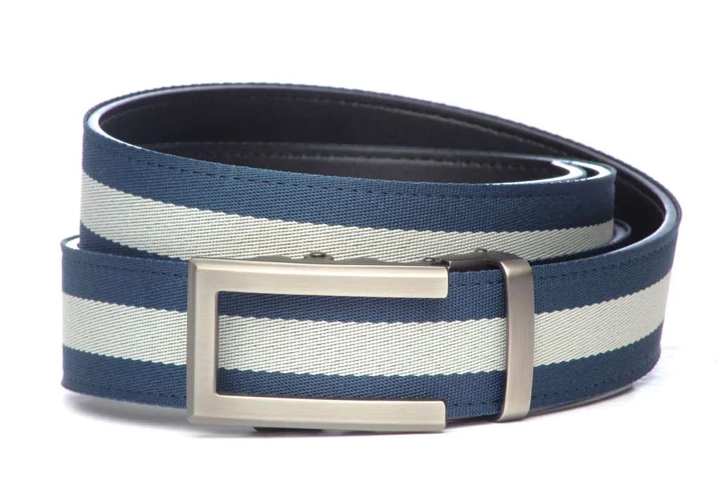 1.5" Navy w/White Stripe w/buckle