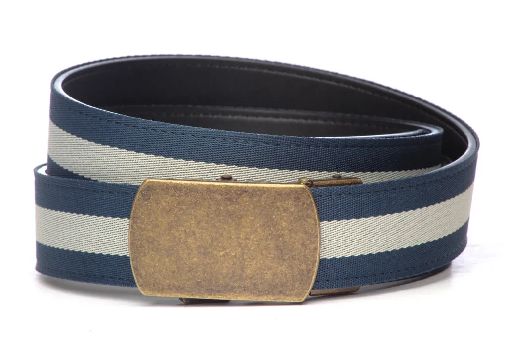 1.5" Navy w/White Stripe w/buckle