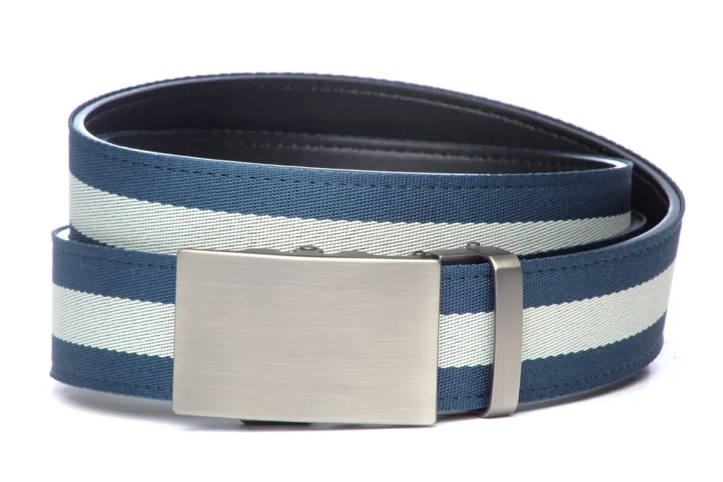 1.5" Navy w/White Stripe w/buckle