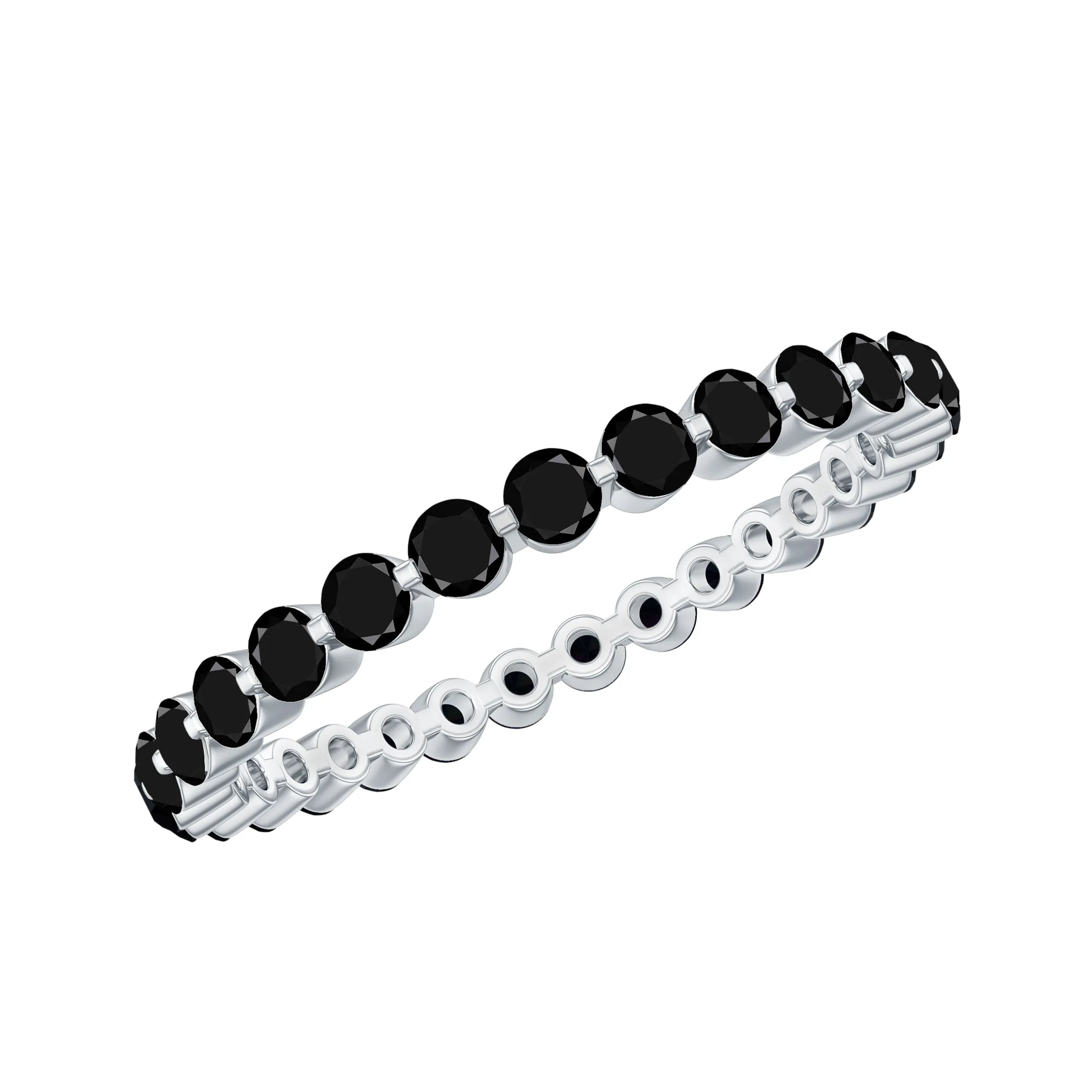 1.75 CT Black Diamond Floating Eternity Ring