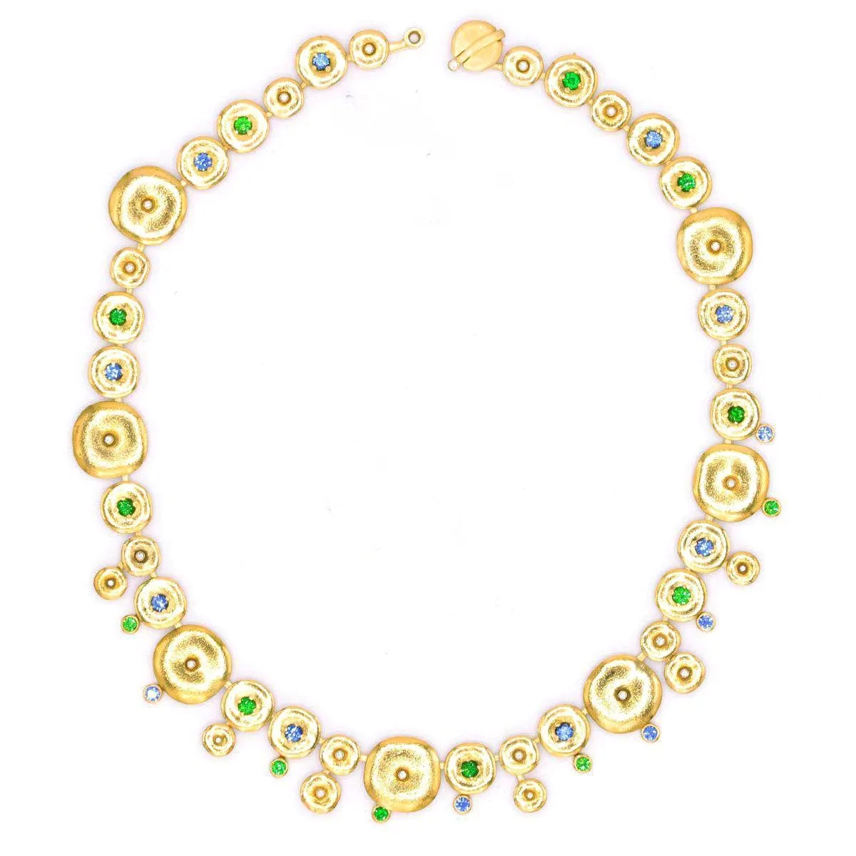 18K Orchard Tsavorite Sapphire & Diamond Necklace - N-23