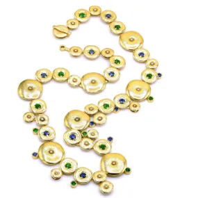 18K Orchard Tsavorite Sapphire & Diamond Necklace - N-23