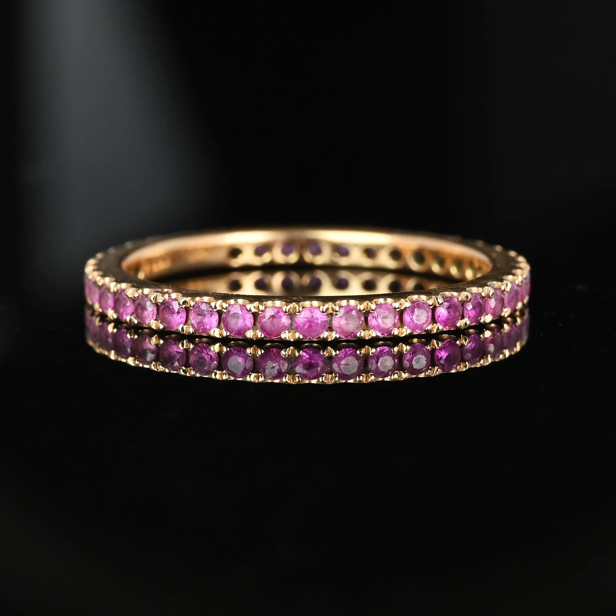 18K Rose Gold Full Eternity Pink Sapphire Ring Band