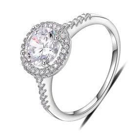 18K White Gold Plated Traditional Promise Ring