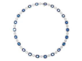 18k White Gold Sapphire & Diamond Necklace