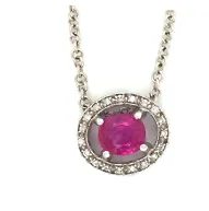 18kt Gold Necklace with Pink Sapphire and Diamond