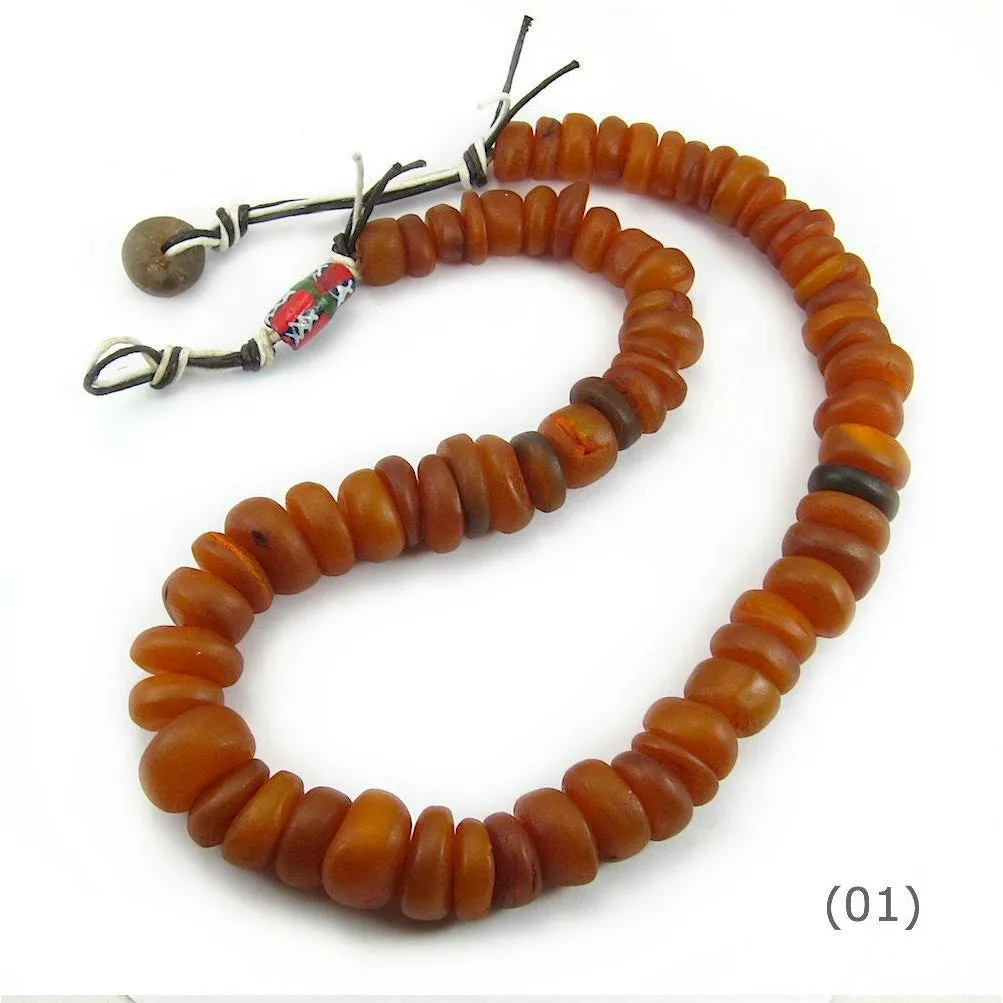 1940-60's Cast Resin Amber Dowry Strand / Necklace