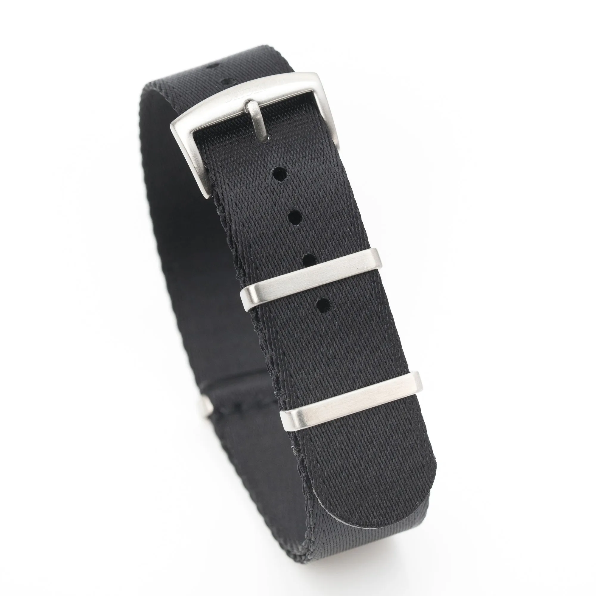 20mm 22mm SLIM Seat Belt Nylon Watch Strap - Black