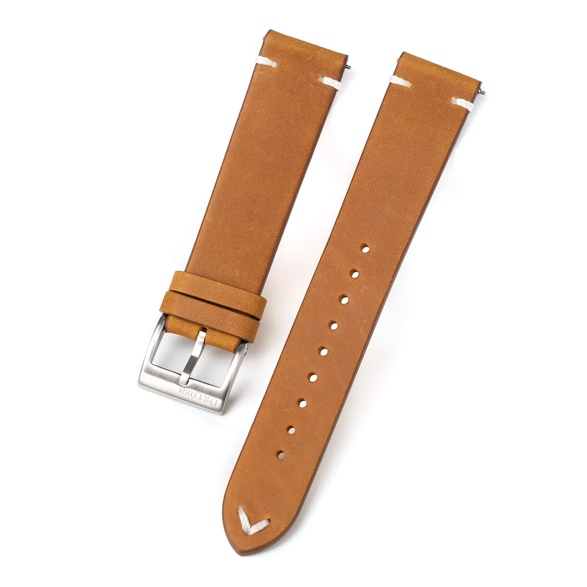 20mm Quick Release Simple Stitch Leather Watch Strap