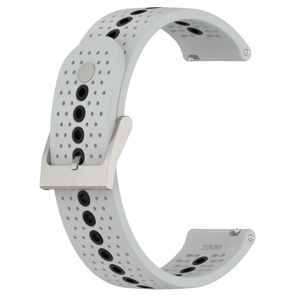 20mm Universal bi-color silicone watch strap - Grey / Black