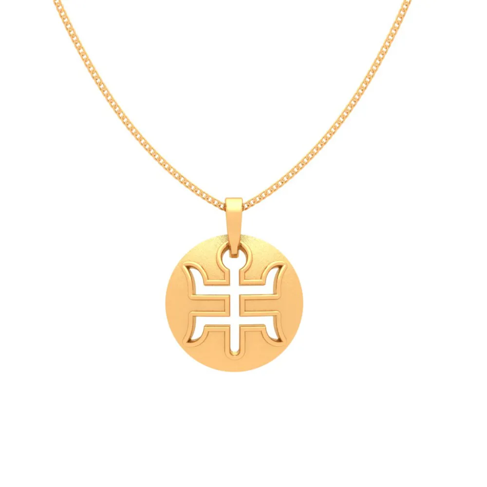 22k Gold Pendant Swastika Design From  Goldlites Collection