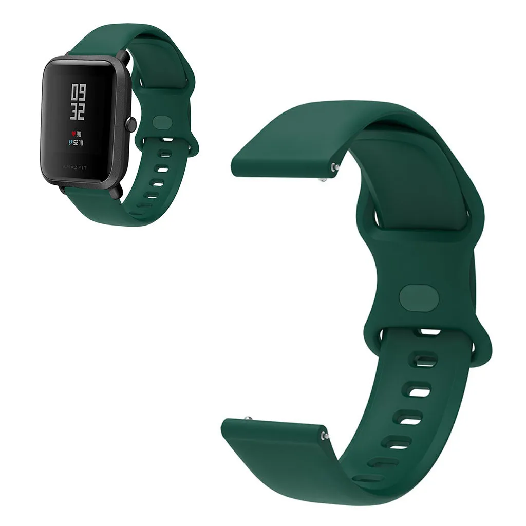 22mm Universal comfortable silicone watch strap - Blackish Green