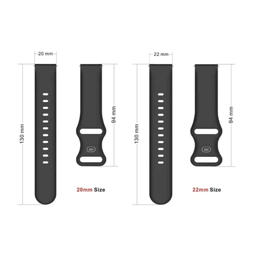 22mm Universal comfortable silicone watch strap - Blackish Green