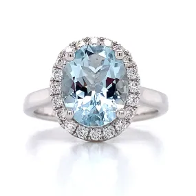 2.40ct tw Aquamarine & Diamond Cocktail Ring