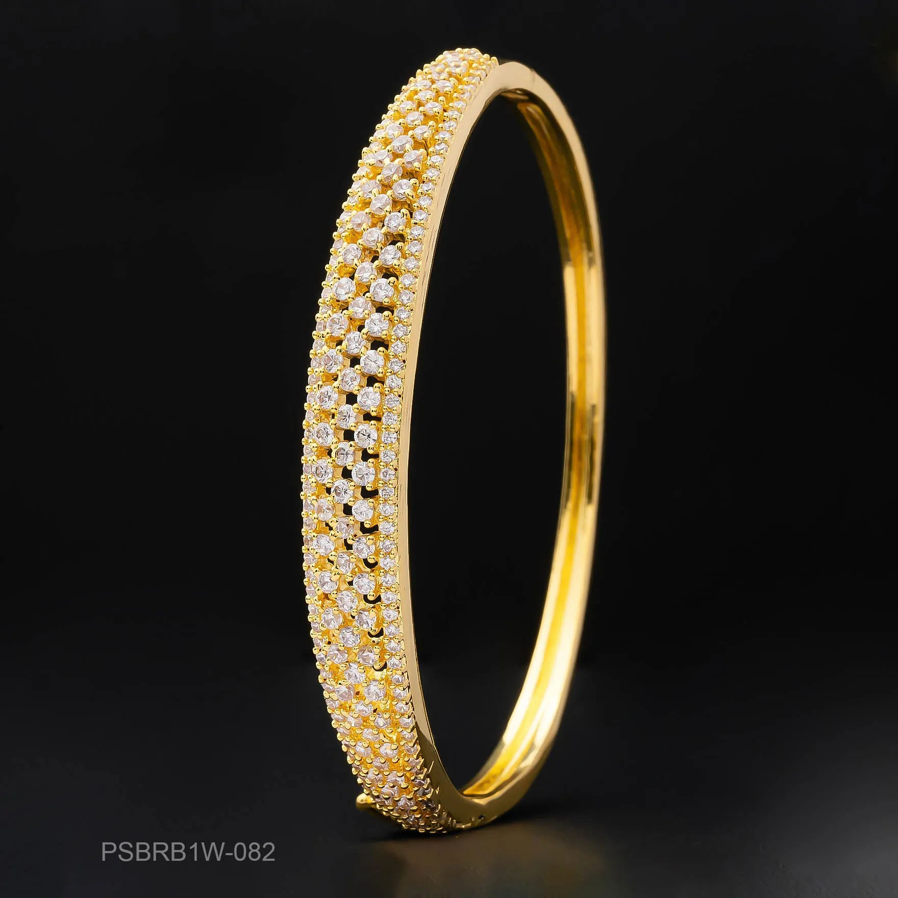 24ct Heavy Gold Plated Stone Bracelet Bangle PSBRB1W-082