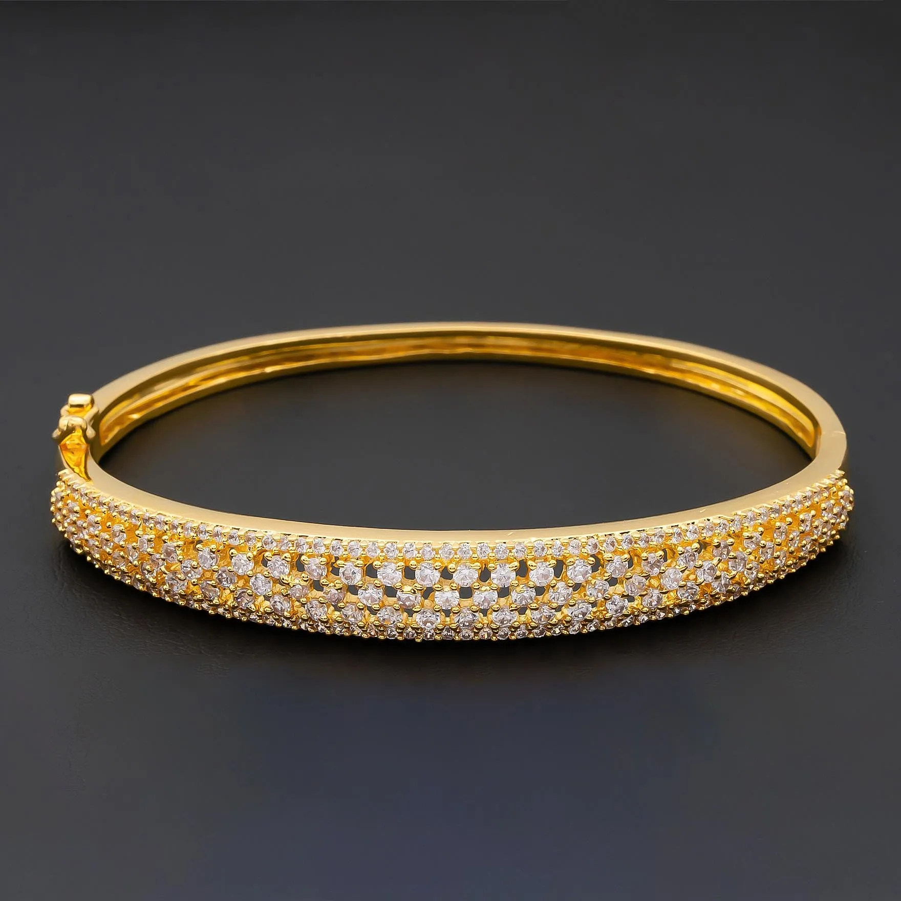 24ct Heavy Gold Plated Stone Bracelet Bangle PSBRB1W-082