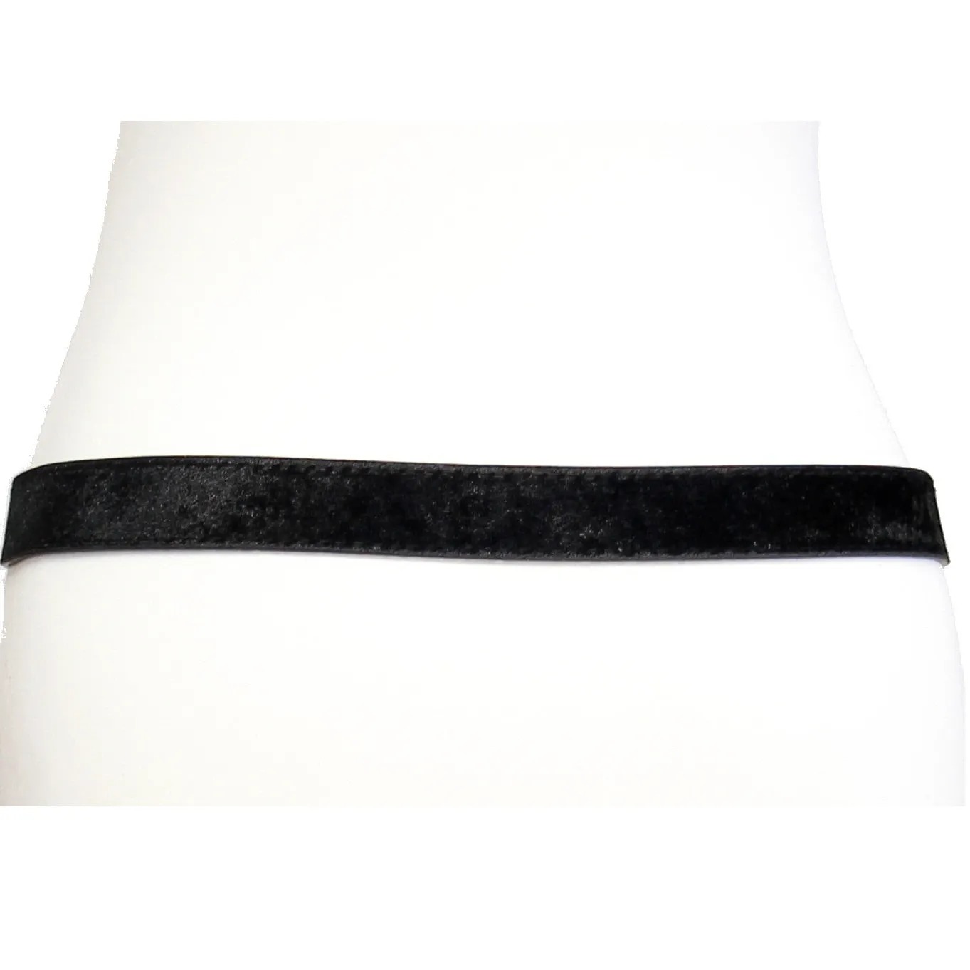 2.8cm Black Suede Belt with Round Black Buckle