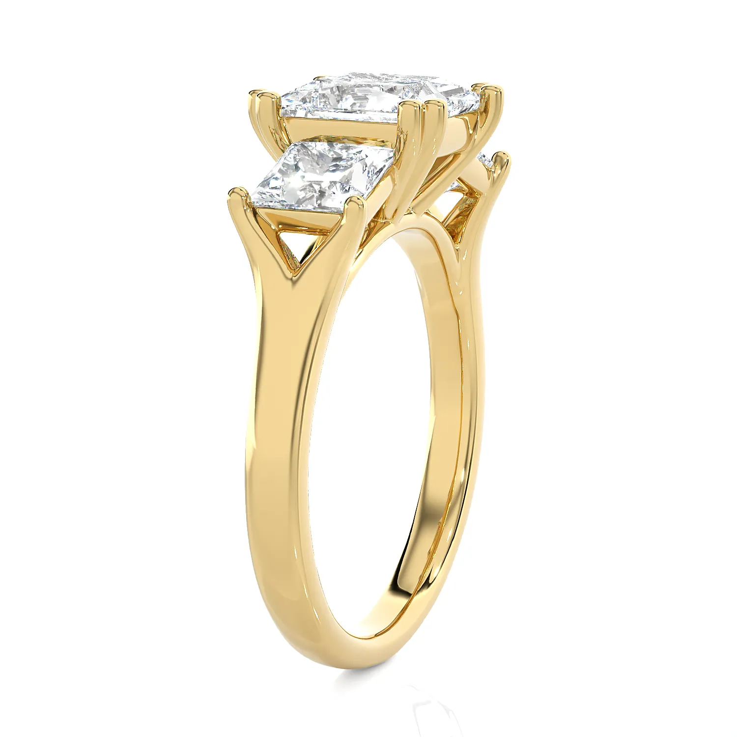 3 ctw Princess-Cut Three Stone Lab Grown Diamond Ring