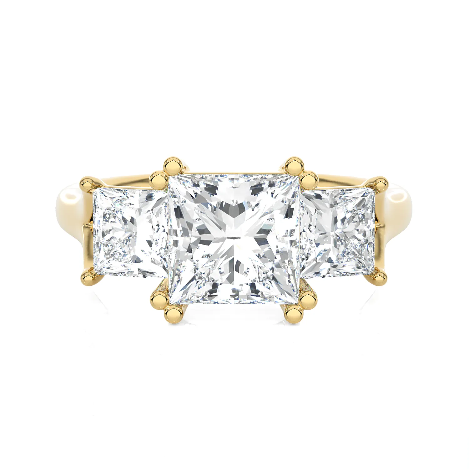 3 ctw Princess-Cut Three Stone Lab Grown Diamond Ring